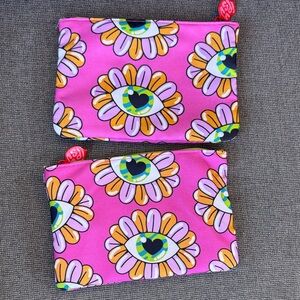 NWOT IPSY Pink Eye-Patterned Pouch (2)